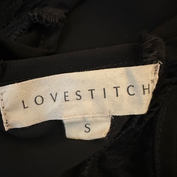 Lovestitch high low tank. Patchwork with lace. Size small. - Picture 3 of 5